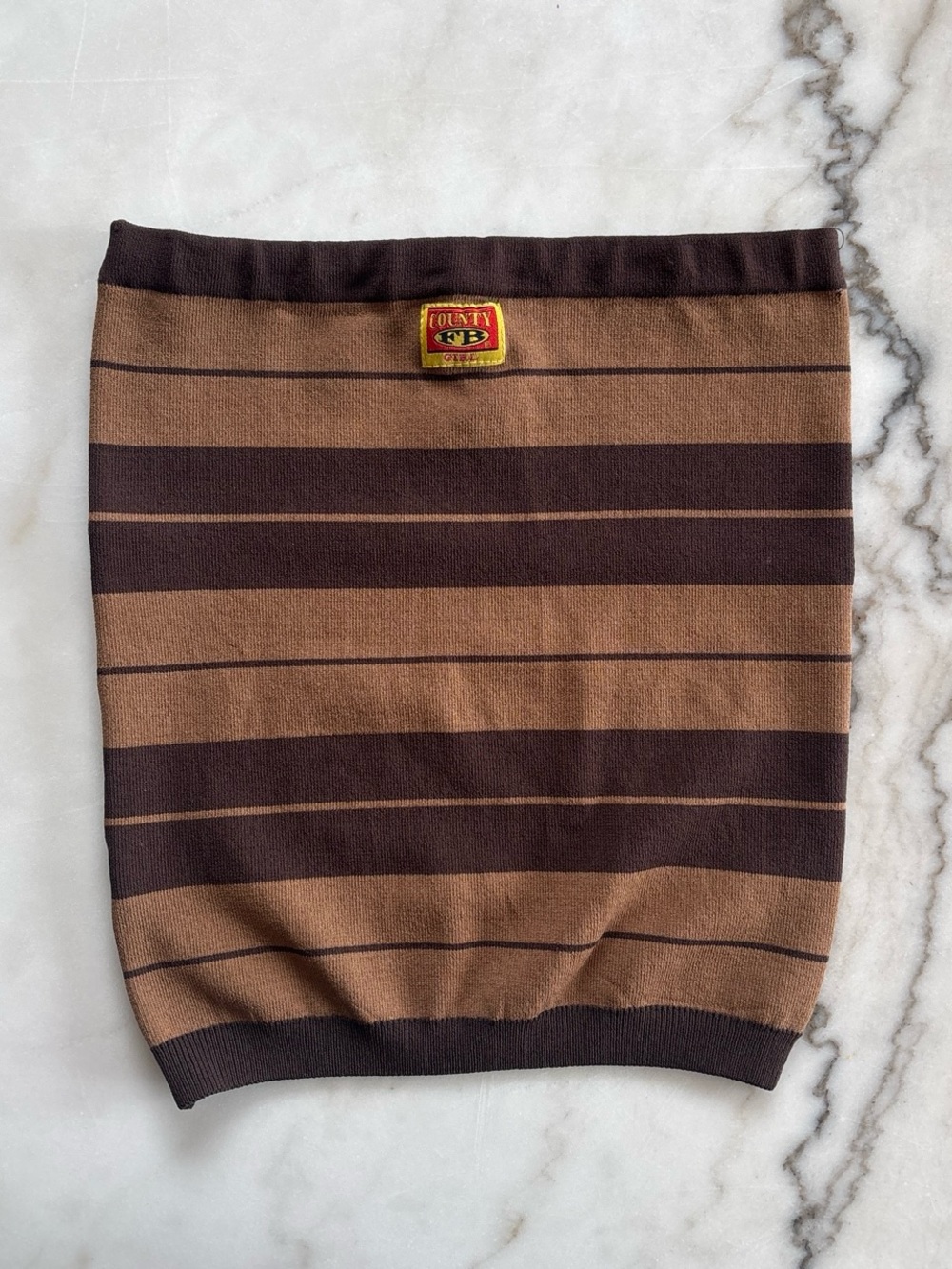 FB County Charlie Brown Striped Tube Top Chicana Y2k 90s Size M/L